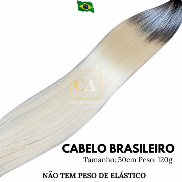 cabelo brasileiro loiro 50cm esfumado na raiz